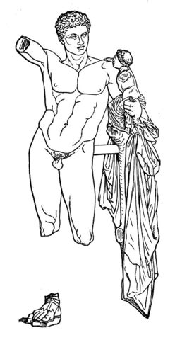 Hermes and the Infant Dionysus coloring page